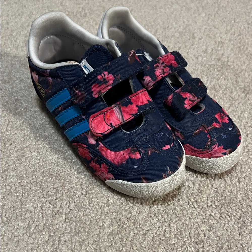 Adidas Kids Navy Floral Sneakers